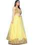 Function Wear Heavy Designer Fancy Lehenga Choli Yellow Nylon Net Lehenga Choli Close-up View