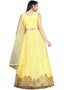 Function Wear Heavy Designer Fancy Lehenga Choli Yellow Nylon Net Lehenga Choli Back View