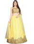 Function Wear Heavy Designer Fancy Lehenga Choli Yellow Nylon Net Lehenga Choli Front View
