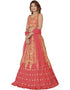Function Wear Heavy Designer Fancy Lehenga Choli Peach Cotton Lehenga Choli Close-up View