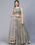 Function Wear Heavy Designer Fancy Lehenga Choli Grey Sequined Fabric Lehenga Choli Front View