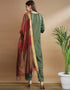 Traditional Function Wear Pure Silk Blend Readymade Suit Mehndi Pure Silk Blend Pant Straight Side View