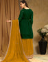 Traditional Party Wear Faux Georgette Salwar Suit Green Faux Georgette Lehenga Suit Back View