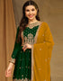 Traditional Party Wear Faux Georgette Salwar Suit Green Faux Georgette Lehenga Suit Side View