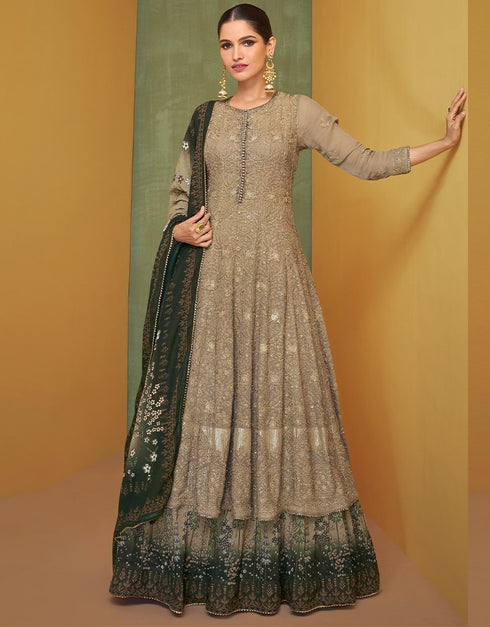 Real Georgette Chiku Suit Suit Lehenga Bottom