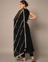 Traditional Function Wear Viscose Rayon Readymade Suit Black Viscose Rayon Pant Straight Side View