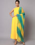 Traditional Function Wear Viscose Rayon Readymade Suit Yellow Viscose Rayon Pant Straight Front View