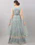 Designer Wedding Wear Heavy Net Lehenga Choli Collection Grey Net Lehenga Choli Close-up View