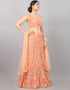 Designer Wedding Wear Heavy Net Lehenga Choli Collection Orange Net Lehenga Choli Back View