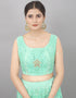 Designer Wedding Wear Heavy Net Lehenga Choli Collection Turquoise Net Lehenga Choli Front View