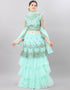 Designer Heavy Lehenga Choli Collection Turquoise Net Lehenga Choli Front View