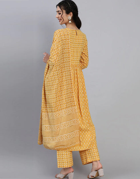 Orange Pure Cotton Kurti Palazzo Closure View