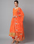 Traditional Function Wear Heavy Viscose Rayon Readymade Suit Orange Viscose Rayon Pant Straight Close-up View