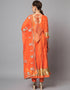 Traditional Function Wear Heavy Viscose Rayon Readymade Suit Orange Viscose Rayon Pant Straight Side View