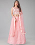 Designer Wedding Wear Heavy Net Lehenga Choli Collection Pink Net Lehenga Choli Front View
