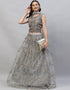 Designer Wedding Wear Heavy Net Lehenga Choli Collection Grey Net Lehenga Choli Front View