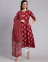 Red Pure Cotton Kurti Pant