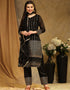 Traditional Party Wear Faux Georgette Pakistani Suit Black Faux Georgette Pant Pakistani Suit Front View