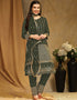 Traditional Party Wear Faux Georgette Pakistani Suit Mendi Faux Georgette Pant Pakistani Suit Close-up View