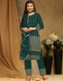 Traditional Party Wear Faux Georgette Pakistani Suit Rama Green Faux Georgette Pant Pakistani Suit Front View