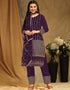 Traditional Party Wear Faux Georgette Pakistani Suit Wine Faux Georgette Pant Pakistani Suit Front View