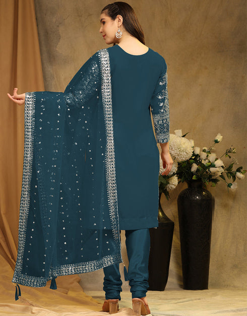 Traditional Party Wear Faux Georgette Pakistani Suit Morpichh Faux Georgette Pant Pakistani Suit Back View