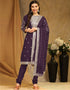 Traditional Party Wear Faux Georgette Pakistani Suit Wine Faux Georgette Pant Pakistani Suit Front View