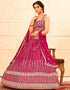 Designer Wedding Wear Heavy Lehenga Choli Collection Rani Pink Faux Georgette Lehenga Choli Close-up View