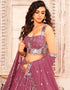 Designer Wedding Wear Heavy Lehenga Choli Collection Pink Faux Georgette Lehenga Choli Back View