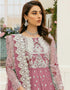 Traditional Function Wear Heavy Butterfly Net Suit Pink Butterfly Net Pant Anarkali Close-up View