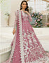 Traditional Function Wear Heavy Butterfly Net Suit Pink Butterfly Net Pant Anarkali Front View