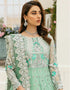 Traditional Function Wear Heavy Butterfly Net Suit Pista Butterfly Net Pant Anarkali Close-up View