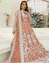Traditional Function Wear Heavy Butterfly Net Suit Light Brown Butterfly Net Pant Anarkali Front View