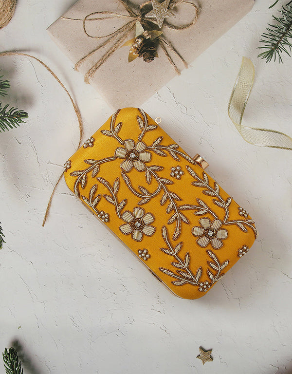 Red Designer Printed Heavy Clutches-Accessories