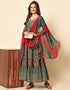 Traditional Function Wear Viscose Rayon Readymade Suit Multi Viscose Rayon Pant Anarkali Close-up View