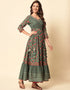 Traditional Function Wear Viscose Rayon Readymade Suit Multi Viscose Rayon Pant Anarkali Back View