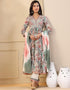 Traditional Function Wear Soft Muslin Readymade Anarkali Suit Multi Soft Muslin Pant Anarkali Back View