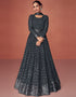 Real Georgette Charcoal Dress Suit Anarkali Bottom