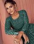 Real Georgette Teal Green Dress Suit Anarkali Bottom Closure View
