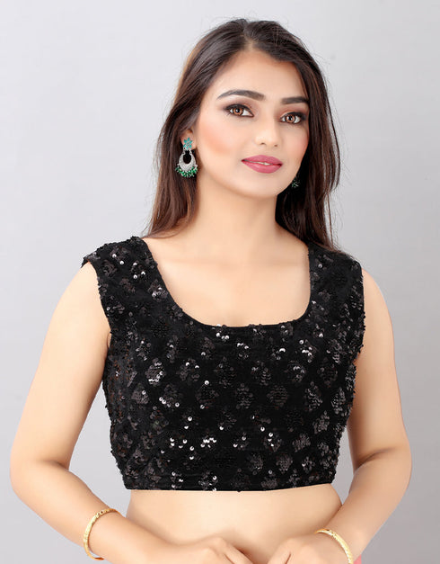 Designer Wedding Wear Heavy Lehenga Choli Collection Black Velvet Lehenga Choli Front View