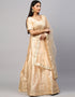 Designer Wedding Wear Heavy Lehenga Choli Collection Peach Satin Lehenga Choli Back View