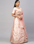 Designer Wedding Wear Heavy Lehenga Choli Collection Pink Satin Lehenga Choli Back View