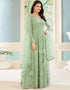 Traditional Function Wear Heavy Butterfly Net Salwar Suit Collection Pista Butterfly Net Pant Anarkali Close-up View