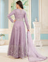 Traditional Function Wear Heavy Butterfly Net Salwar Suit Collection Purple Butterfly Net Pant Anarkali Back View