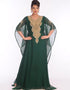 Muslimah Bottle Green Georgette Hand Embroidery Party Wear Kaftan