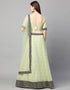 Designer Wedding Wear Heavy Georgette Lehenga Choli Collection Green Georgette Lehenga Choli Back View