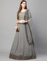 Designer Wedding Wear Heavy Georgette Lehenga Choli Collection Grey Georgette Lehenga Choli Close-up View