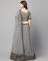 Designer Wedding Wear Heavy Georgette Lehenga Choli Collection Grey Georgette Lehenga Choli Back View