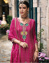 Designer Party Wear Chinon Silk Salwar Suit Collection Pink Chinon Silk Palazzo Straight Close-up View