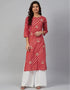 Traditional Function Wear Heavy Rayon Readymade Kurti With Bottom Collection Maroon Rayon Palazzo Straight Front View